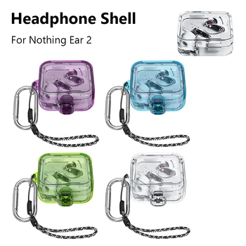 Цветни Прозрачни Калъф За Нищо Ear 2 броя Твърд Калъф Защитен Калъф Безжични Слушалки под Формата На Миди С Каишка За Нищо Ear2