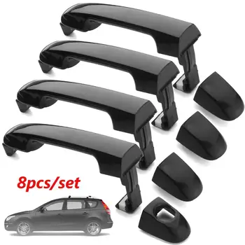 4 Комплекта Черни Накладки На предните и задните външни дръжки на вратите за Hyundai Elantra 2007 2008 2009 2010 2011 2012