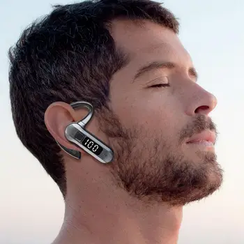 Безжични слушалки на Ухото на куката, Стереофоничен съраунд звук IPX5, Водоустойчив, Акумулаторна батерия, с Шумопотискане, Една Слушалка