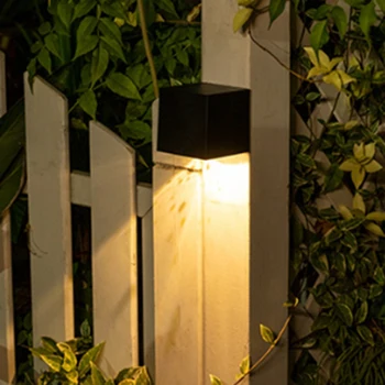 2 бр. Слънчева светлина-Уличен градински квадратен Стенен лампата с сензор за слънчева светлина, Водоустойчива Лампа за украса на двора, Огради, тераси.