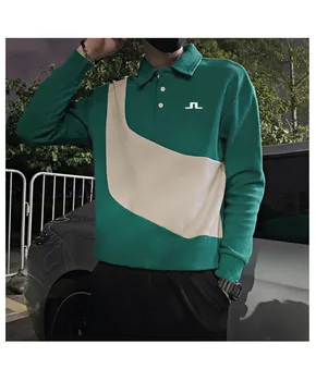 Мъжки Пуловер с къси ръкави за голф с яка и дълъг ръкав, Облекла в стил хип-хоп, Мешковатая hoody, Градинска дрехи, Ежедневни риза с къси ръкави, Спортна тениска