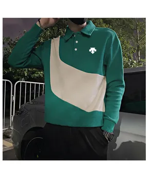 Мъжки Пуловер с къси ръкави за голф с яка и дълъг ръкав, Облекла в стил хип-хоп, Мешковатая hoody, Градинска дрехи, Ежедневни риза с къси ръкави, Спортна тениска