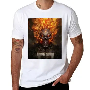 Нова тениска с изображение на скелета и призрак, тениска на поръчка, тениски оверсайз, мъжки памучни ризи
