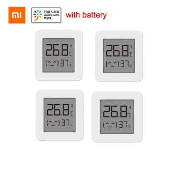 Дигитален термометър Xiaomi Smart LCD Screen 2 Mijia Bluetooth, сензор за температура и влажност на въздуха, влага, приложение Mijia