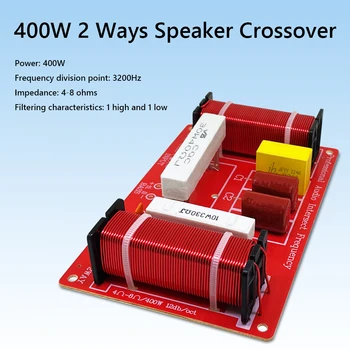Модул кросоувър аудиоколонок мощност от 400 W, високи честоти, бас, 2 начина за свързване на аудиофильтра, печатна платка с висока мощност за домашни аудио системи 