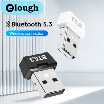 Elough USB Bluetooth 5.3 Адаптер ключ за вашия КОМПЮТЪР, Микрофон, Безжична мишка, клавиатура, Музикален Аудиоприемник, Радиоприемник, Bluetooth-ключ