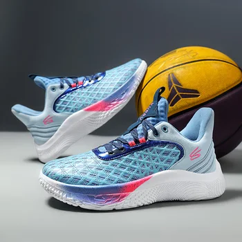 Баскетболни обувки с висок берцем, цветен заключване, Спортни обувки за бягство, защитно мъжки устойчива на плъзгане износостойкая младежта баскетболни обувки