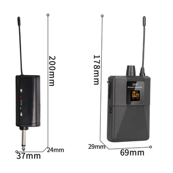 Безжична слушалка UHF микрофон с приемник-предавател, led дигитален дисплей, предавател за обучение на реч на живо