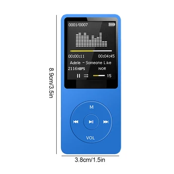 MP3-плейър USB За зареждане и Запис на цифров дисплей Мултимедия Без Загуба на Преносим Джобен Спорт, Бягане, Ходене Възпроизвеждане на музика