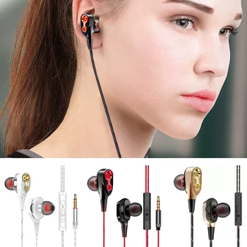 3,5 мм Музикални слушалки с микрофон, спортни ушите, Динамичен и балансиран спортни слушалки с кабел, с инсталации за мобилен телефон