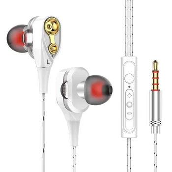 3,5 мм Музикални слушалки с микрофон, спортни ушите, Динамичен и балансиран спортни слушалки с кабел, с инсталации за мобилен телефон
