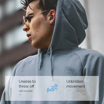 Безжични слушалки Bluetooth 5.0, мини-умна слушалки подложка с микрофон, автоматично свързване на слушалки