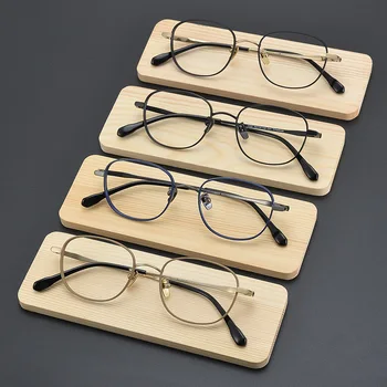 Висококачествена Японска рамки за очила от чист титан ръчно изработени, мъжки И женски ретро-реколта Квадратни очила, мъжки слънчеви очила