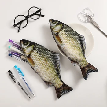 Креативен молив случай за солена риба с имитация на Моливи с Голям Капацитет, Чанта за Моливи, Забавни училищни Пеналы, Канцеларски материали
