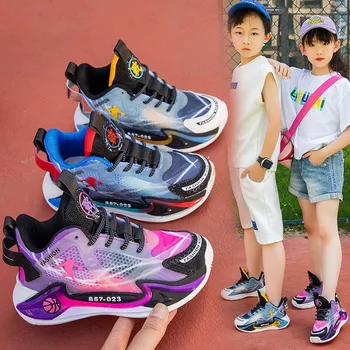 Нови модни маратонки за деца, ежедневни, спортни обувки, детски баскетболни обувки, гуменки за момчета и момичета
