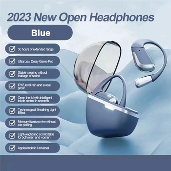 Слушалки S06 Bluetooth 5.3, истински безжични слушалки с микрофон, сензорно управление, намаляване на шума, заушники, Водоустойчиви слушалки