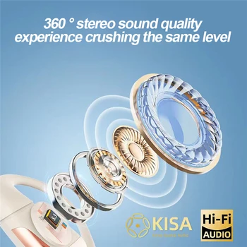 Слушалки S06 Bluetooth 5.3, истински безжични слушалки с микрофон, сензорно управление, намаляване на шума, заушники, Водоустойчиви слушалки