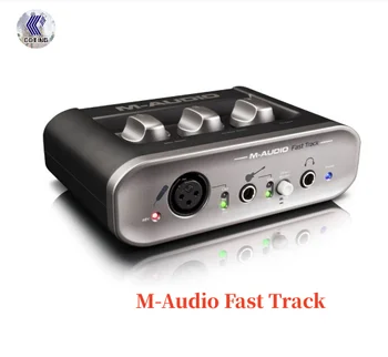 M-Audio Fast Track, USB студиен интерфейс за запис, професионална звукова карта, микрофон кабел, 2 входа и 2 изхода