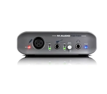 M-Audio Fast Track, USB студиен интерфейс за запис, професионална звукова карта, микрофон кабел, 2 входа и 2 изхода