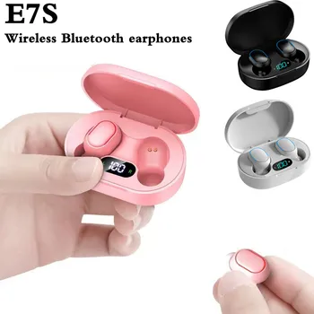 TWS E7S Безжични слушалки Bluetooth Слушалки Музикална спортни слушалки Водоустойчиви слушалки с микрофон Работят на всички смартфони