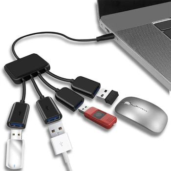 4 в 1 HUB Type C От мъжа към Жената USB 2.0 Кабел-адаптер Type C Сплитер За Смартфони, Компютри, Таблети, Лаптопи
