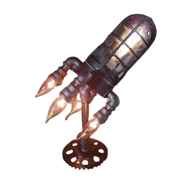 Ракета Лампа Steampunk Промишлена Настолна Нощна Лампа Нощно Шкафче за вашия интериор, спални, Детски подаръци, Подаръци за Деня на Бащата