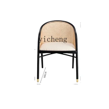Творческа оплетка стол с облегалка от ратан XC Nordic, ресторант B & B, стол от ратан за отдих и почивка, домашен дизайнер от пепел