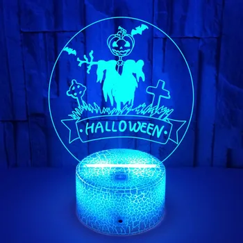 Лека нощ с привидением под формата на тиква, детски led USB-лека нощ, 7 цвята, което променя нощното шкафче за спалня, настолна лампа за Хелоуин, декоративна