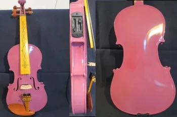 Лилав цвят нов модел 5 струни 4/4 електрическа цигулка + Акустична цигулка