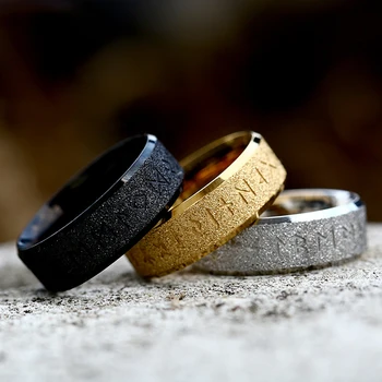 Реколта пръстени, но викингите в скандинавски стил за мъже и жени, просто пръстен в стил пънк от неръждаема стомана за гаджето си, Байкерские бижута на Едро