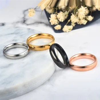 Широчина 4 мм и Модни пръстени от неръждаема стомана за жени, двойки, Годежен пръстен, мъжка мода за влюбени, Титанов годежни пръстени, Бижута подарък