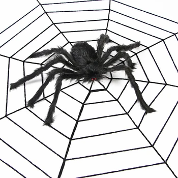 Украса за Хелоуин, черно плюшено паяк, изкуствен гигантски паяк, Домашно парти за Хелоуин, обитаван от духове Къща декор, реквизит, принадлежности