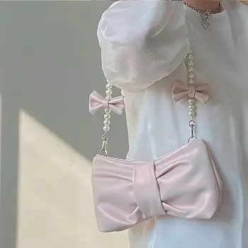Елегантна дамска чанта-тоут с перлата на носа, на женската чанта-тоут от изкуствена кожа, чанти под мишниците за жени, дамски чанти за пазаруване