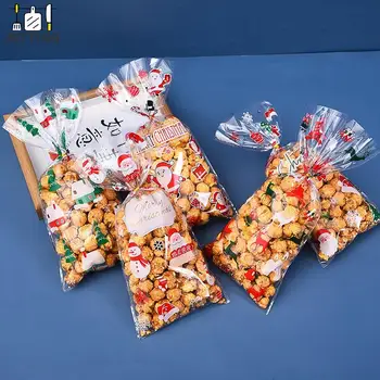 50 бр., случаен Коледен подаръчен пакет, коледна торбичка за Коледни подаръци, Бонбони, бисквити, Магазин, Продава, Подарък за опаковане на пакети бисквити