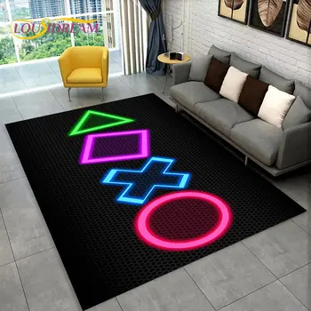 Модерен детски игри противоскользящий подложка за пода, cartoony игри плейър, килими с 3D принтом, хол, спалня, диван, декорация, килими