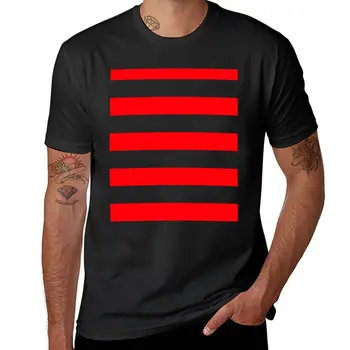 Нова тениска в черно-червена ивица, реколта тениска с къс ръкав, реколта дрехи, дрехи на хипитата, тениски за мъже
