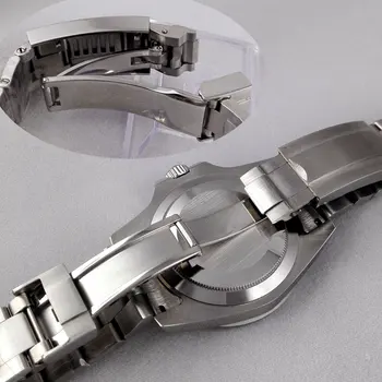 Мъжки Автоматичен часовник Tandorio 40 мм механизъм NH34 GMT, черен или бял циферблат, Сапфирен кристал, дата, оранжеви стрелки, гривна 316L