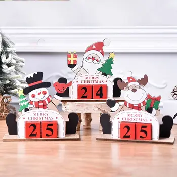 Коледен Календар на Стареца, Дървена Коледен Орнамент, Знаци за обратно отброяване, Коледен календар за обратно броене, Настолна поставка за Коледа