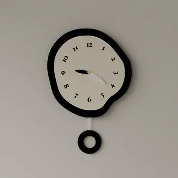 Стенен часовник в Скандинавски Стил за Хранене-Ins Нов Часовник Дневна Спалня Супер Безшумни Часовник Декорация на Всекидневна