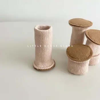 Креативен сладък маса ръчно плетени във формата на гъба, Защитни покривала за крачета стол, Безшумни Нескользящие калъфи за крака на мебели