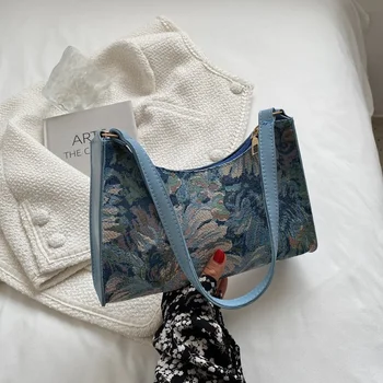 Дамски чанти под мишниците, Есен 2023, Модерна Нова Чанта на рамото, написана масло, Сладко Прости Чанти и портмонета, Дамски малки Пътни чанти