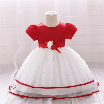 Детски рокли в червената лента, Опаковка, Облекло за новородени момичета, Празнична рокля за Рожден Ден за момичета, Бални рокли 12 18 24 Месеца 3 Години