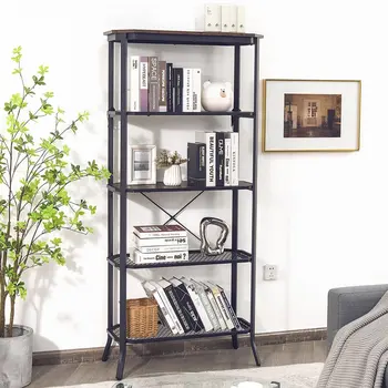 Модерен 5-степенна bookshelf за съхранение на книги, кухня, трапезария, хол, офис
