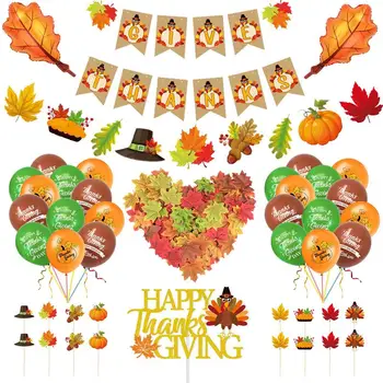 Есента банер за мантия, украса за есенния парти, балони за Деня на Благодарността, овесена каша за партита, много възможности за есента