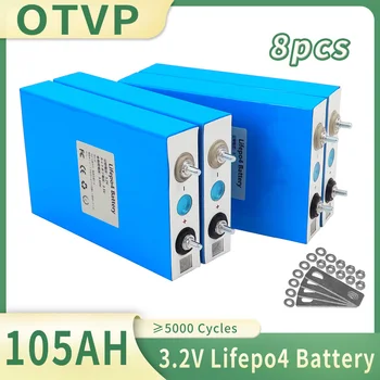 Нова Батерия 3,2 V Lifepo4 105Ah 100Ah 8ШТ САМ 12V 24V 36V 48V Акумулаторни Батерии с Голям Капацитет от Клас A Lifepo4 Battery Не се облагат с данък