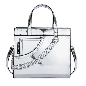 Луксозна марка чанта-тоут 2023, Модни Нова Висококачествена Дамска дизайнерска чанта От лачена кожа, чанта през рамо с веригата Lingge