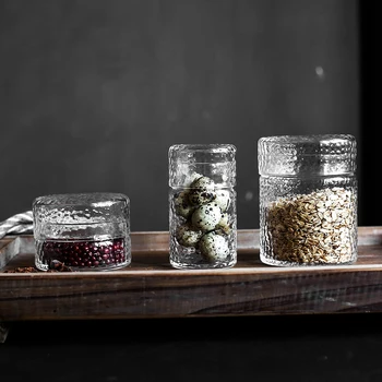 Стъклен буркан за съхранение на чай в скандинавски стил с pattern 