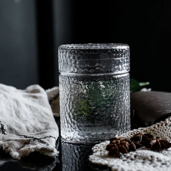 Стъклен буркан за съхранение на чай в скандинавски стил с pattern 