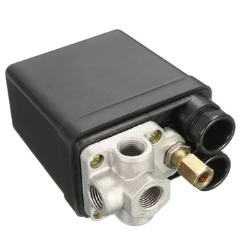 Превключвател на налягане въздушен компресор, помпа, 4 Порта, 240, Регулатор за понижаване на налягането в коллекторе, Контролния клапан на 90-120PSI с манометром