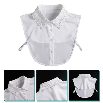 Ризи с яка, Дамски носи етикет за услугата Блуза, Пуловер, Шифоновое Дантела, Корейската версия, Фалшив Бял Подвижна Мъжки